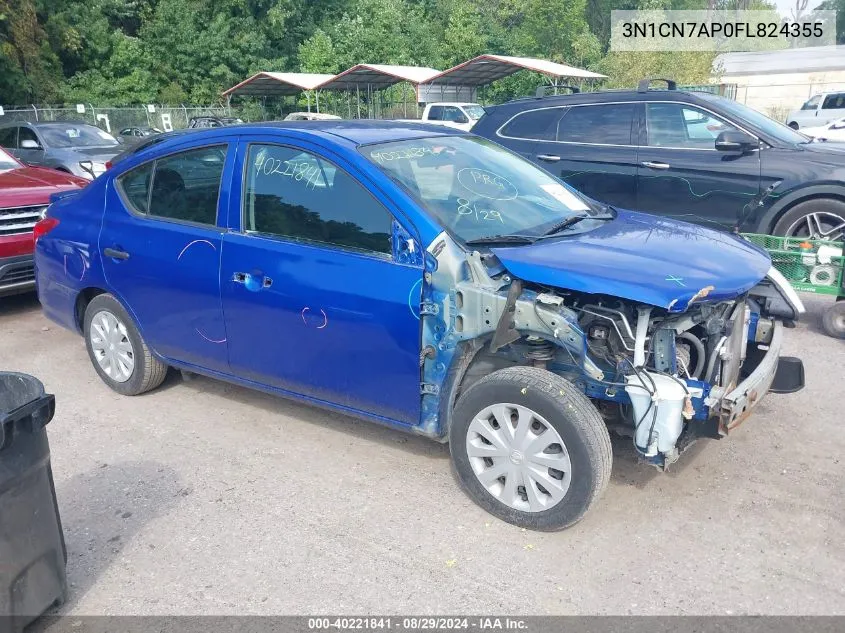 2015 Nissan Versa 1.6 S+ VIN: 3N1CN7AP0FL824355 Lot: 40221841