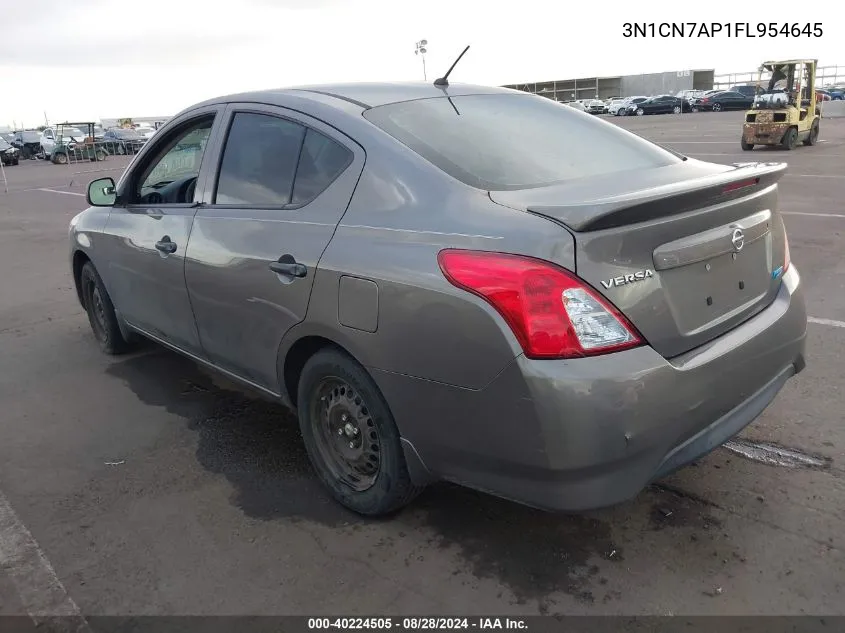 2015 Nissan Versa 1.6 S+ VIN: 3N1CN7AP1FL954645 Lot: 40224505