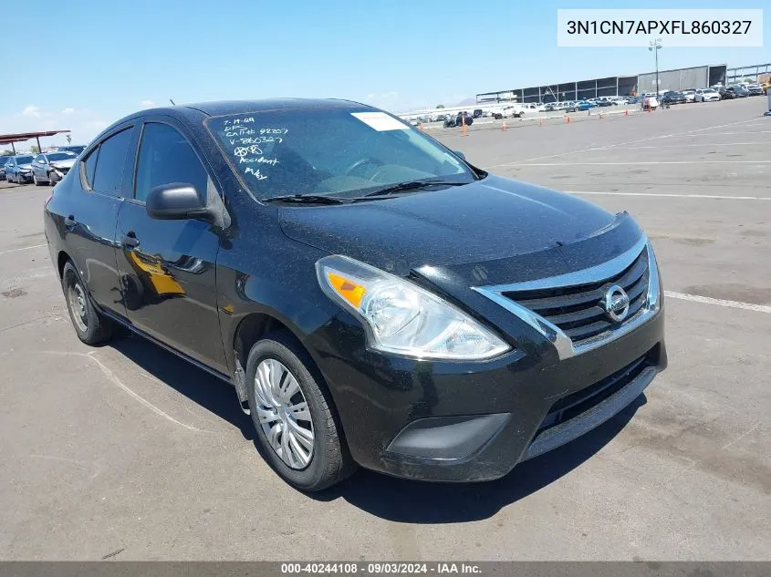 2015 Nissan Versa 1.6 S+ VIN: 3N1CN7APXFL860327 Lot: 40244108