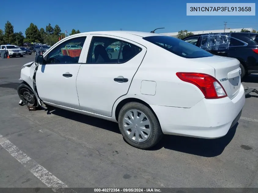 2015 Nissan Versa 1.6 S VIN: 3N1CN7AP3FL913658 Lot: 40272354