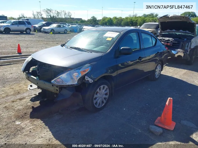 3N1CN7AP5FL847467 2015 Nissan Versa 1.6 S+