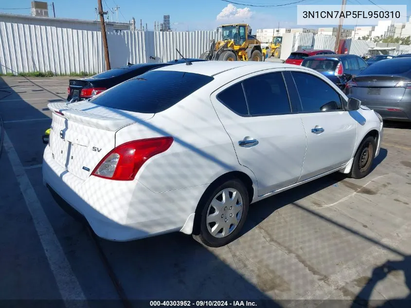 3N1CN7AP5FL950310 2015 Nissan Versa 1.6 Sv