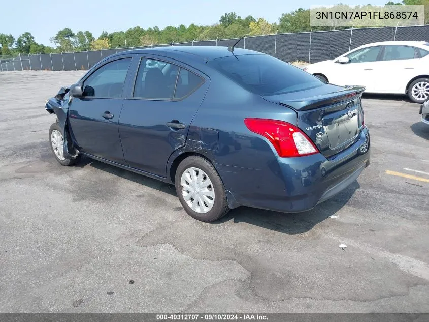 3N1CN7AP1FL868574 2015 Nissan Versa 1.6 S+