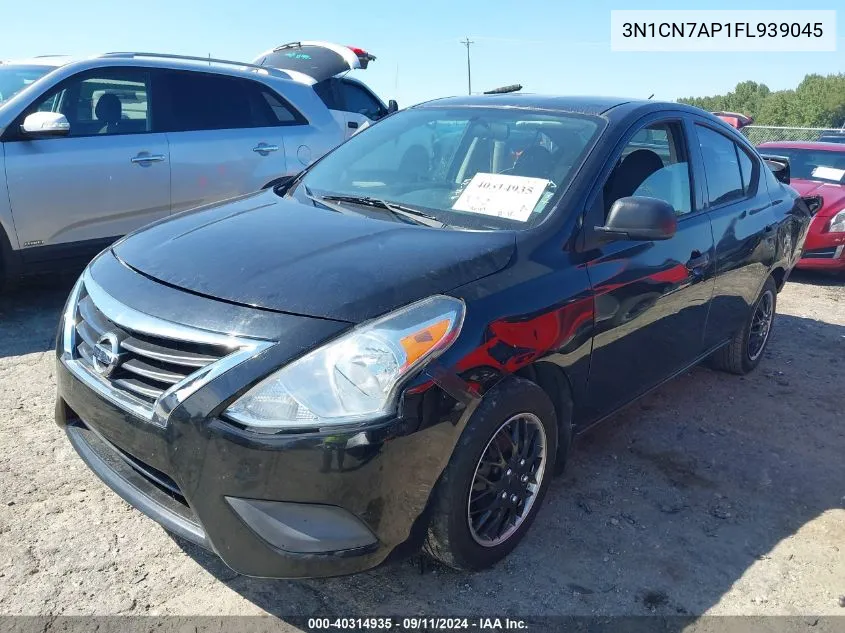 2015 Nissan Versa 1.6 S+ VIN: 3N1CN7AP1FL939045 Lot: 40314935