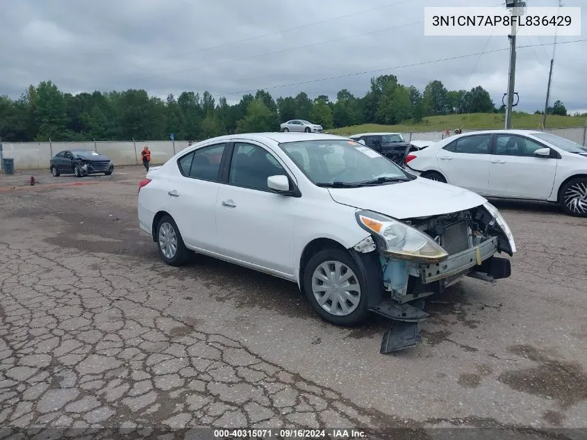 2015 Nissan Versa 1.6 Sv VIN: 3N1CN7AP8FL836429 Lot: 40315071