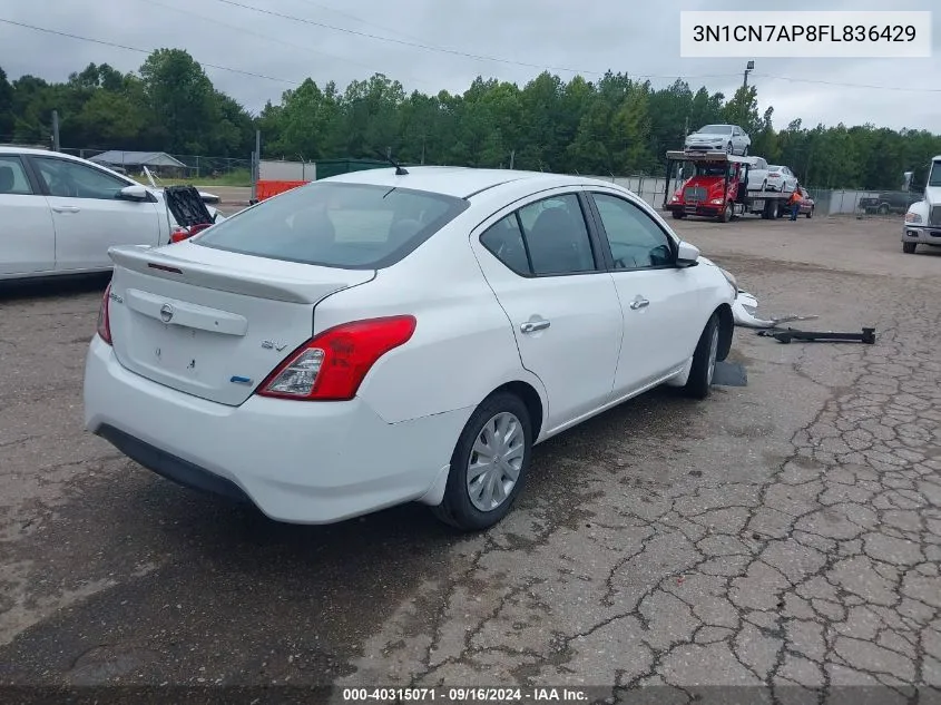 2015 Nissan Versa 1.6 Sv VIN: 3N1CN7AP8FL836429 Lot: 40315071