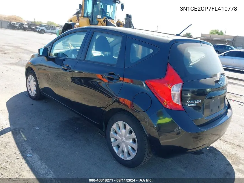 2015 Nissan Versa Note S (Sr)/S Plus/Sl/Sr/Sv VIN: 3N1CE2CP7FL410778 Lot: 40318271