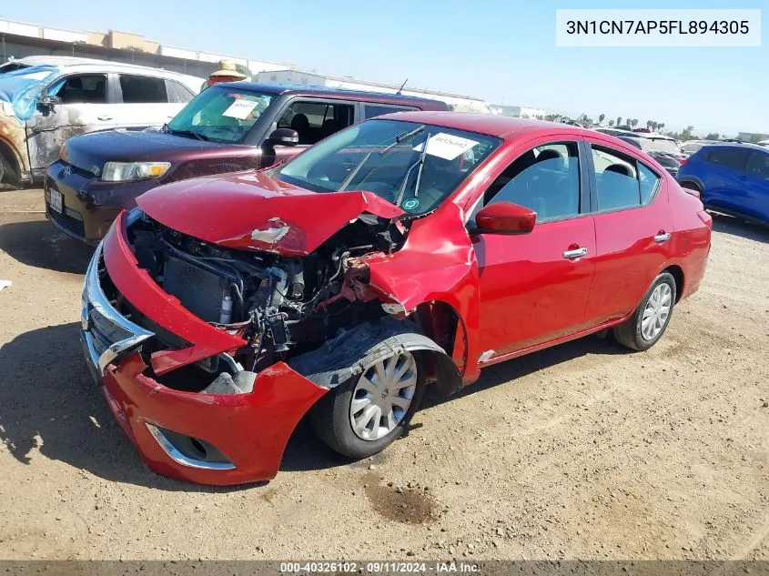 3N1CN7AP5FL894305 2015 Nissan Versa 1.6 Sv