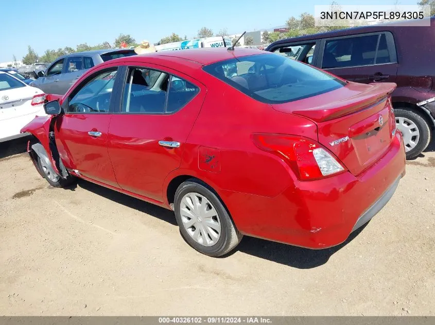 2015 Nissan Versa 1.6 Sv VIN: 3N1CN7AP5FL894305 Lot: 40326102