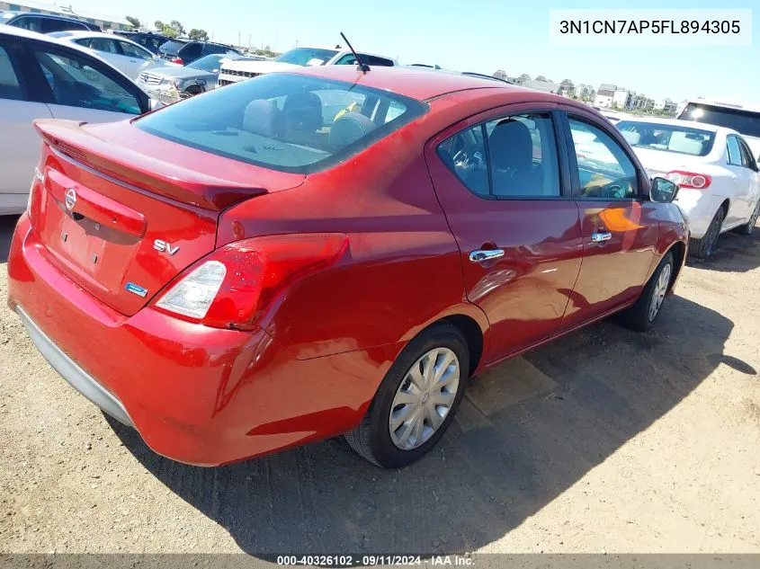 3N1CN7AP5FL894305 2015 Nissan Versa 1.6 Sv