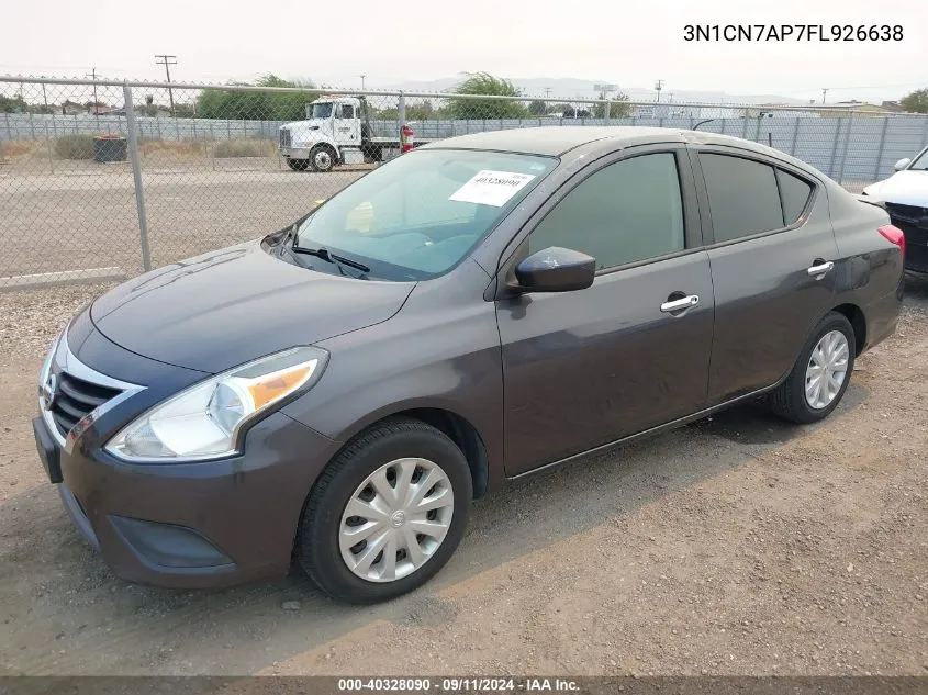 2015 Nissan Versa 1.6 Sv VIN: 3N1CN7AP7FL926638 Lot: 40328090