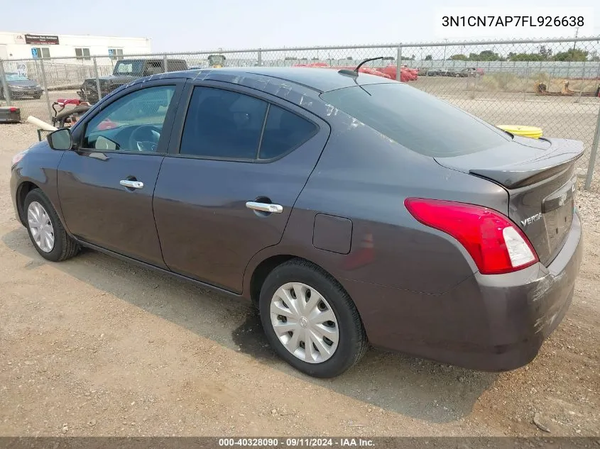 2015 Nissan Versa 1.6 Sv VIN: 3N1CN7AP7FL926638 Lot: 40328090