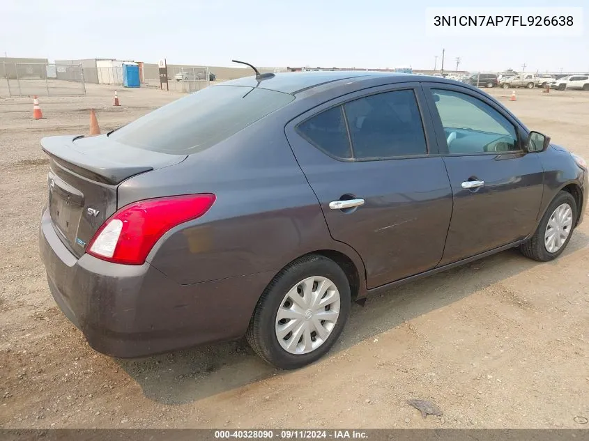 2015 Nissan Versa 1.6 Sv VIN: 3N1CN7AP7FL926638 Lot: 40328090