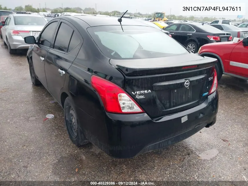 2015 Nissan Versa 1.6 Sv VIN: 3N1CN7AP4FL947611 Lot: 40329386