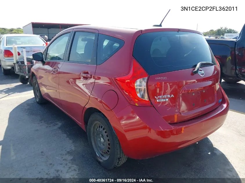 2015 Nissan Versa Note Sv VIN: 3N1CE2CP2FL362011 Lot: 40361724