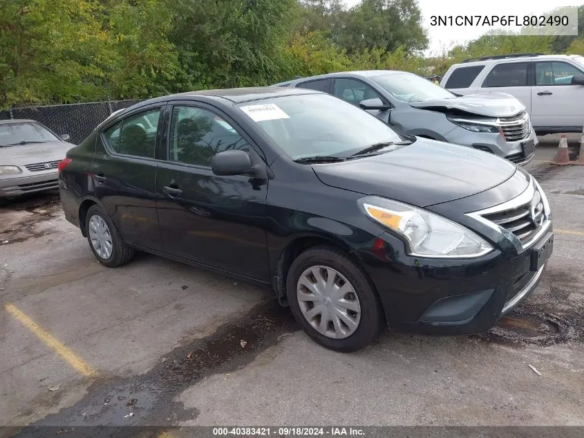 2015 Nissan Versa 1.6 S VIN: 3N1CN7AP6FL802490 Lot: 40383421