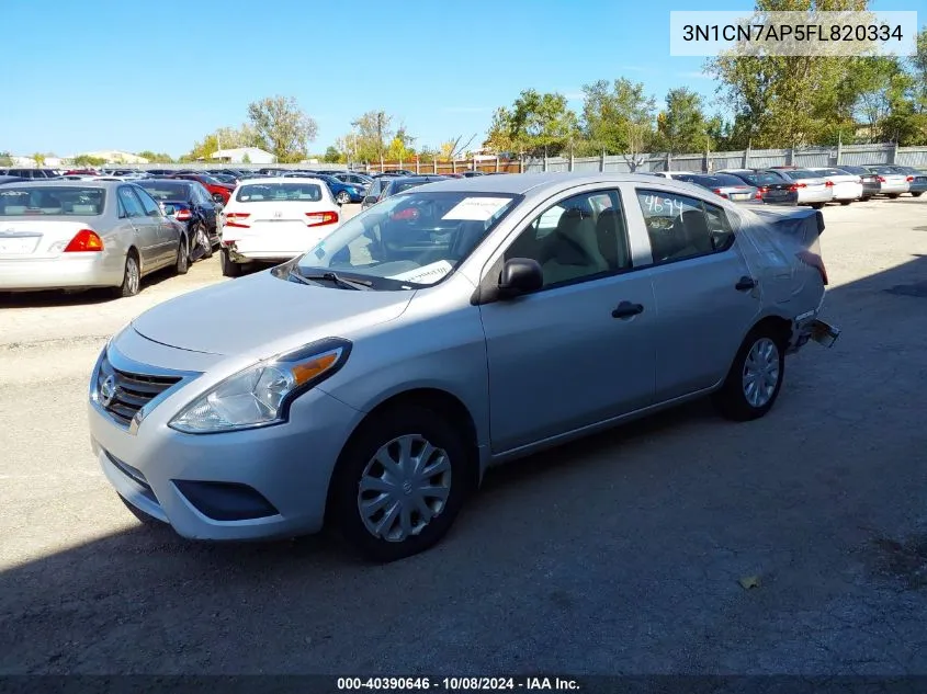 2015 Nissan Versa 1.6 S VIN: 3N1CN7AP5FL820334 Lot: 40390646