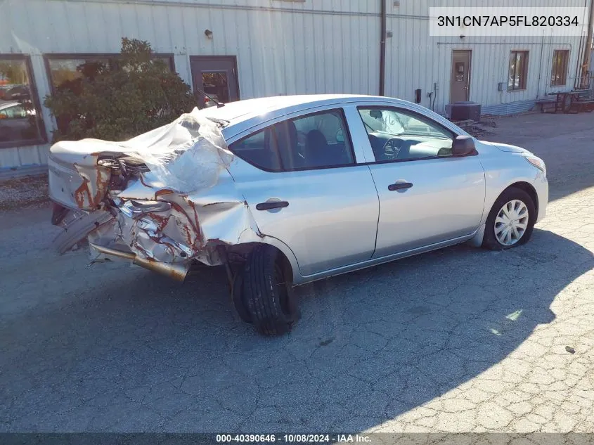 2015 Nissan Versa 1.6 S VIN: 3N1CN7AP5FL820334 Lot: 40390646