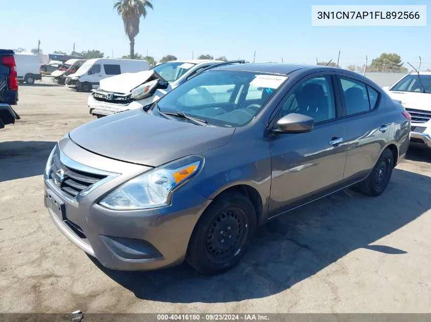 2015 Nissan Versa 1.6 Sv VIN: 3N1CN7AP1FL892566 Lot: 40416180