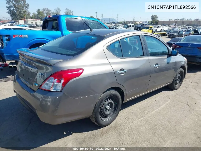 2015 Nissan Versa 1.6 Sv VIN: 3N1CN7AP1FL892566 Lot: 40416180