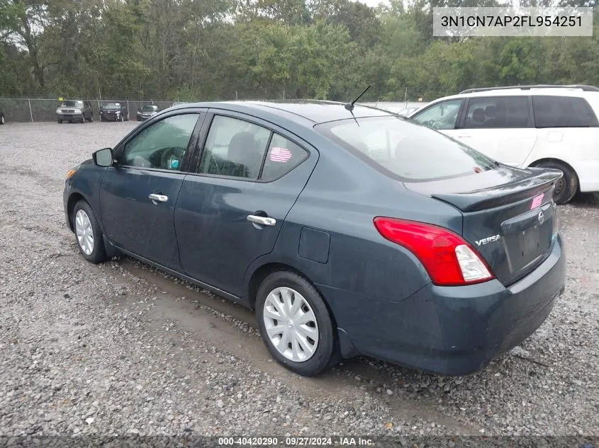 2015 Nissan Versa 1.6 Sv VIN: 3N1CN7AP2FL954251 Lot: 40420290