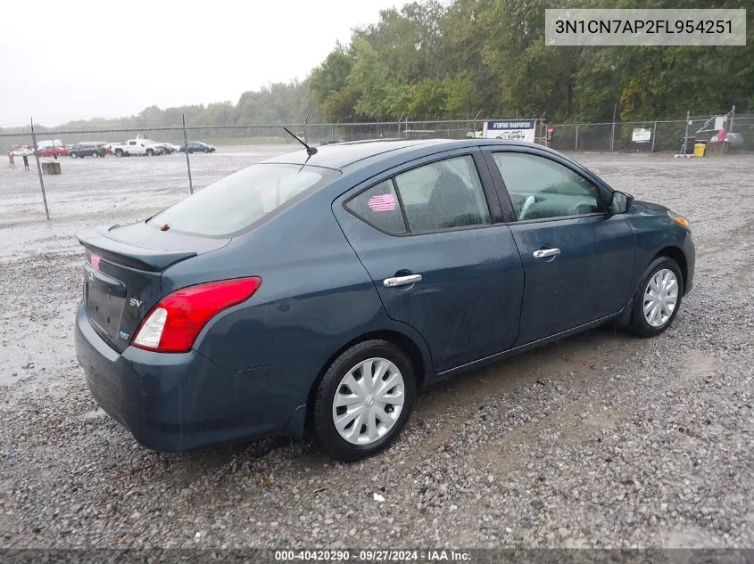 2015 Nissan Versa 1.6 Sv VIN: 3N1CN7AP2FL954251 Lot: 40420290