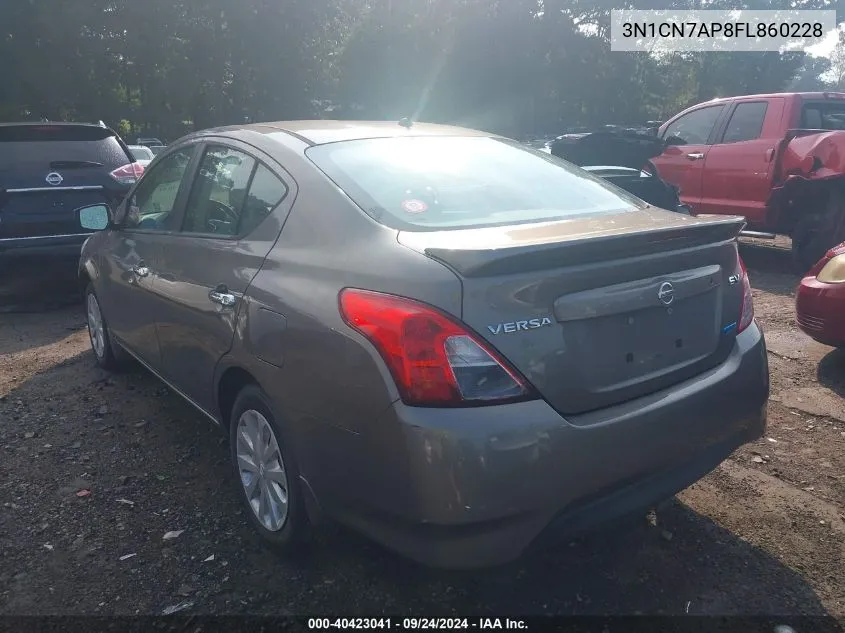 2015 Nissan Versa 1.6 Sv VIN: 3N1CN7AP8FL860228 Lot: 40423041