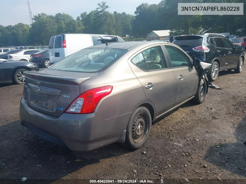 2015 Nissan Versa 1.6 Sv VIN: 3N1CN7AP8FL860228 Lot: 40423041