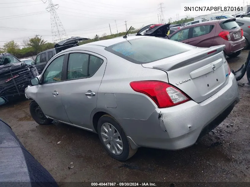 2015 Nissan Versa S/S Plus/Sv/Sl VIN: 3N1CN7AP8FL870161 Lot: 40447867