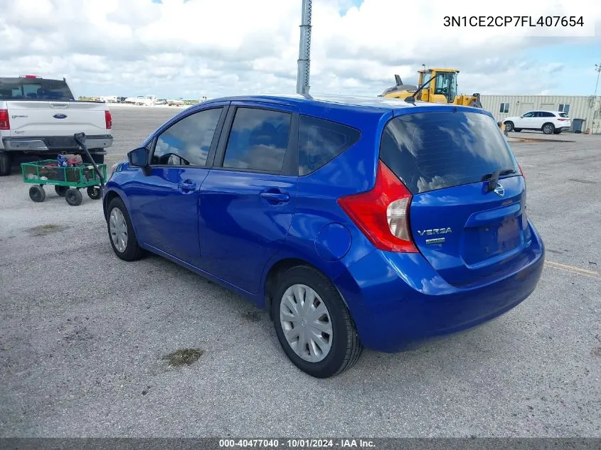 2015 Nissan Versa Note S/S Plus/Sv/Sl/Sr VIN: 3N1CE2CP7FL407654 Lot: 40477040