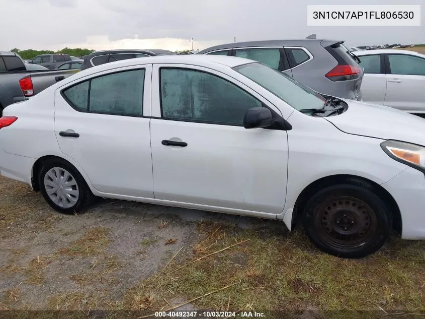 2015 Nissan Versa 1.6 S VIN: 3N1CN7AP1FL806530 Lot: 40492347