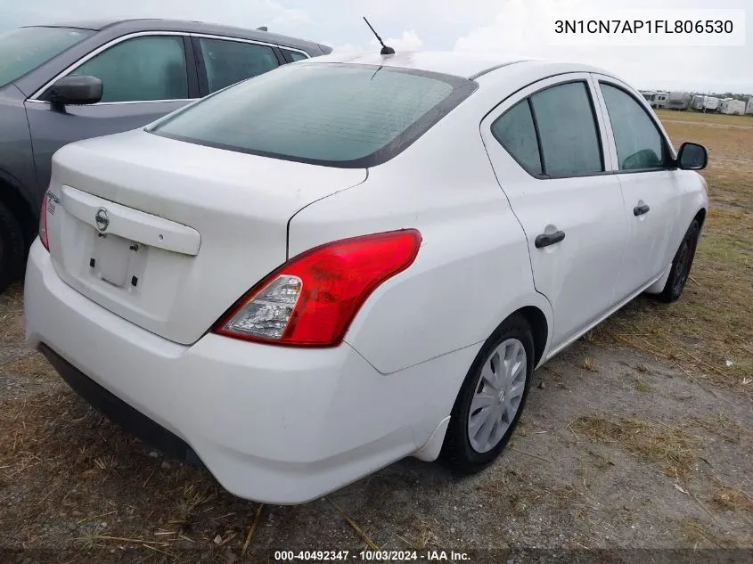 2015 Nissan Versa 1.6 S VIN: 3N1CN7AP1FL806530 Lot: 40492347