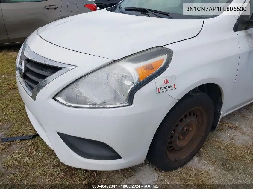 2015 Nissan Versa 1.6 S VIN: 3N1CN7AP1FL806530 Lot: 40492347