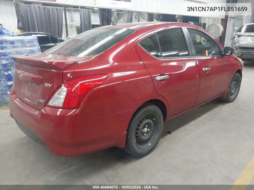 2015 Nissan Versa S/S Plus/Sv/Sl VIN: 3N1CN7AP1FL851659 Lot: 40494078