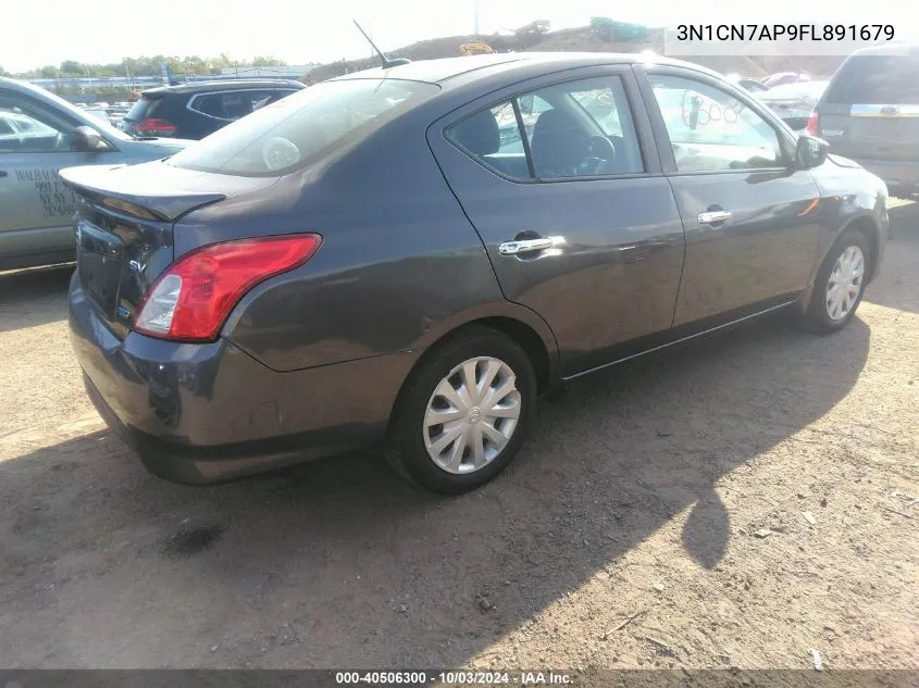 2015 Nissan Versa 1.6 Sv VIN: 3N1CN7AP9FL891679 Lot: 40506300