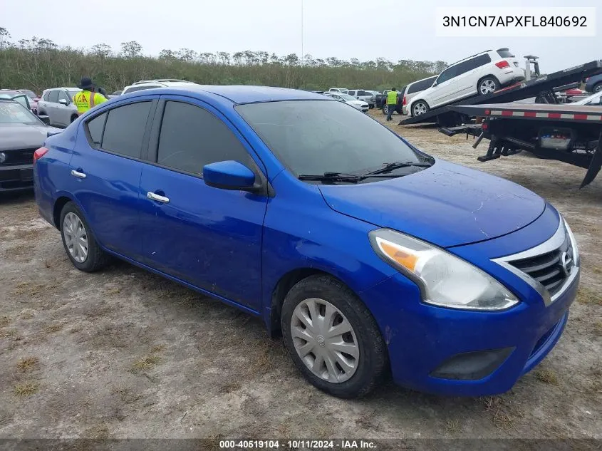 2015 Nissan Versa 1.6 Sv VIN: 3N1CN7APXFL840692 Lot: 40519104