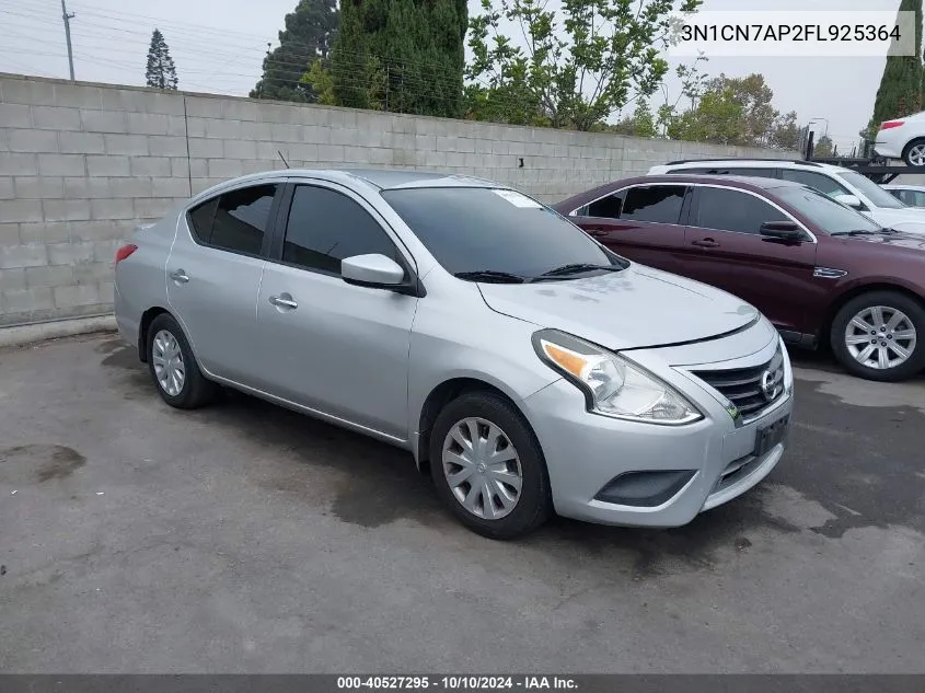 2015 Nissan Versa 1.6 Sv VIN: 3N1CN7AP2FL925364 Lot: 40527295