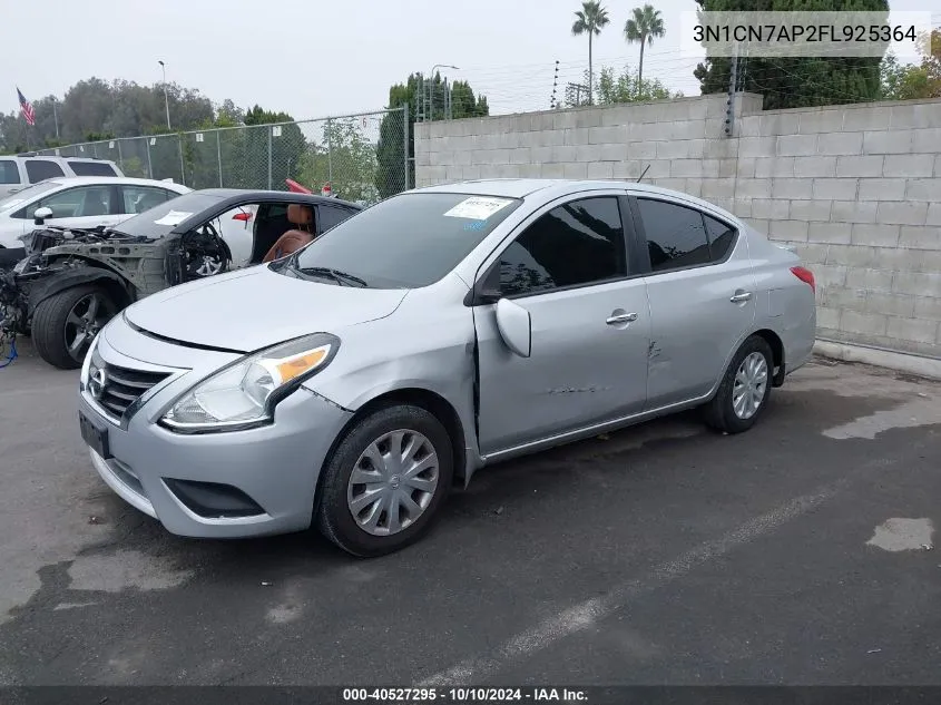 2015 Nissan Versa 1.6 Sv VIN: 3N1CN7AP2FL925364 Lot: 40527295