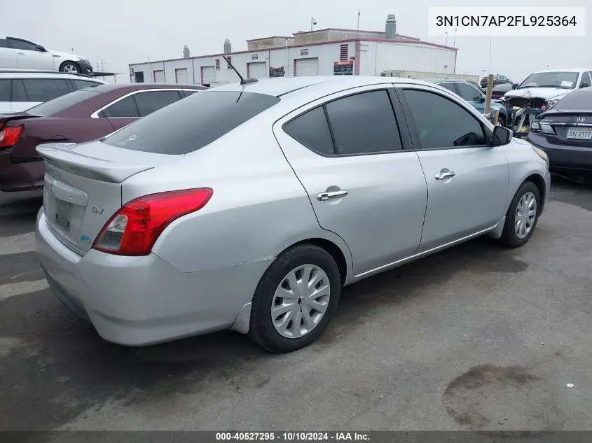 2015 Nissan Versa 1.6 Sv VIN: 3N1CN7AP2FL925364 Lot: 40527295