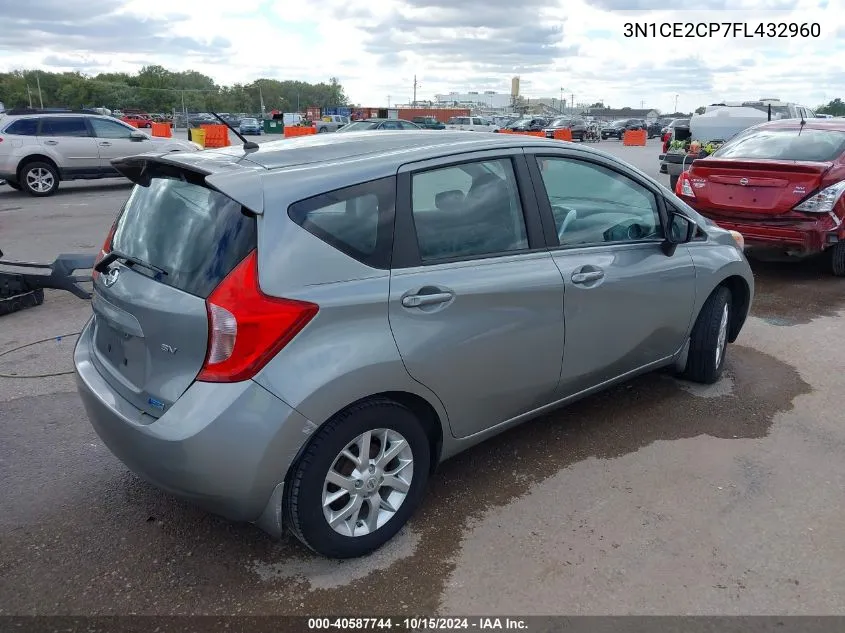 2015 Nissan Versa Note Sv VIN: 3N1CE2CP7FL432960 Lot: 40587744