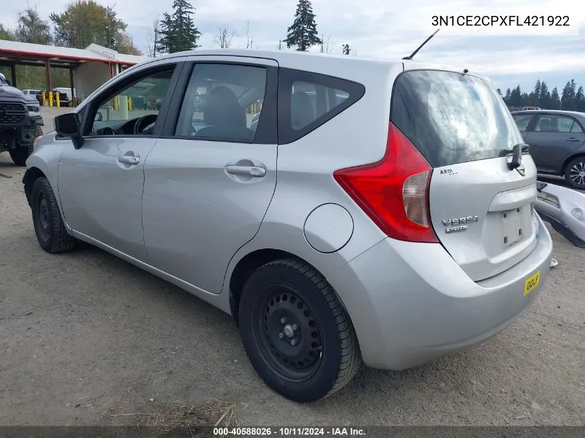 2015 Nissan Versa Note S (Sr)/S Plus/Sl/Sr/Sv VIN: 3N1CE2CPXFL421922 Lot: 40588026