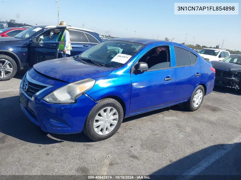 2015 Nissan Versa 1.6 S+ VIN: 3N1CN7AP1FL854898 Lot: 40642874