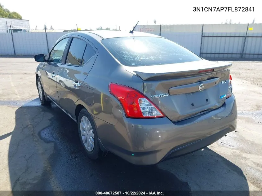 2015 Nissan Versa 1.6 Sv VIN: 3N1CN7AP7FL872841 Lot: 40672587