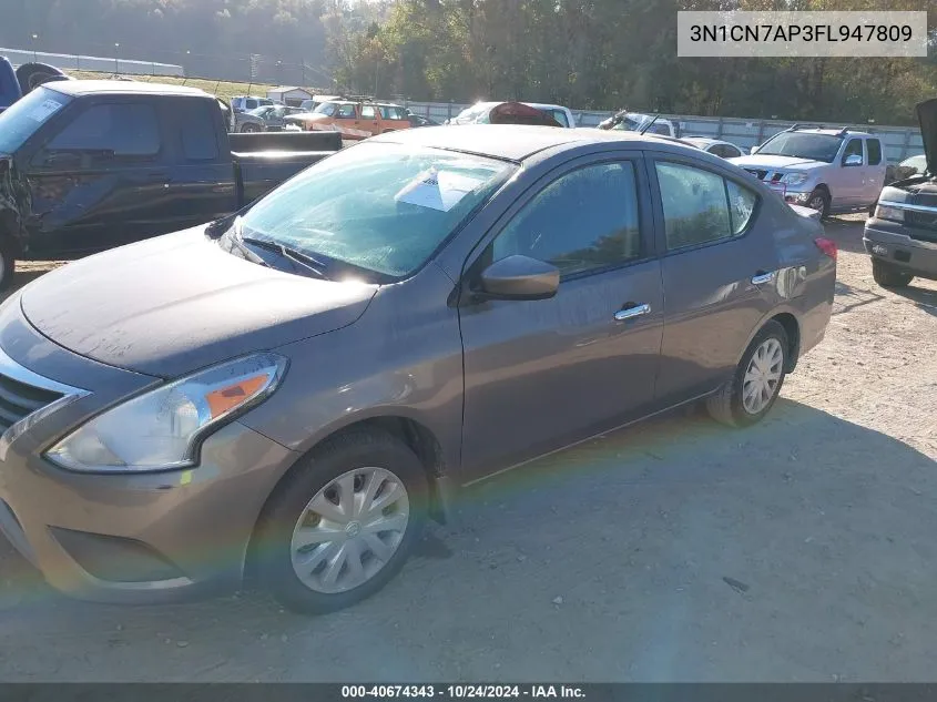 2015 Nissan Versa 1.6 Sv VIN: 3N1CN7AP3FL947809 Lot: 40674343