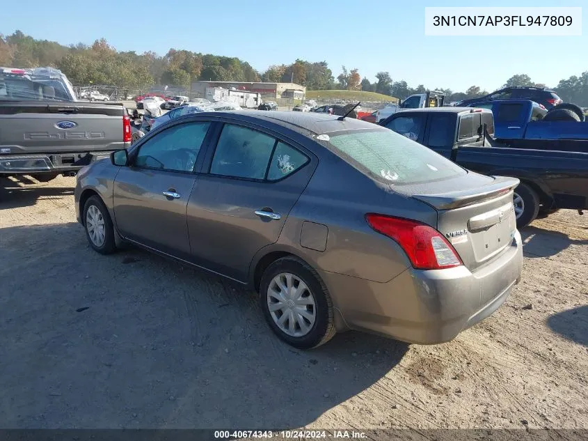 3N1CN7AP3FL947809 2015 Nissan Versa 1.6 Sv