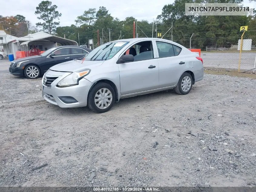 3N1CN7AP9FL898714 2015 Nissan Versa 1.6 S+