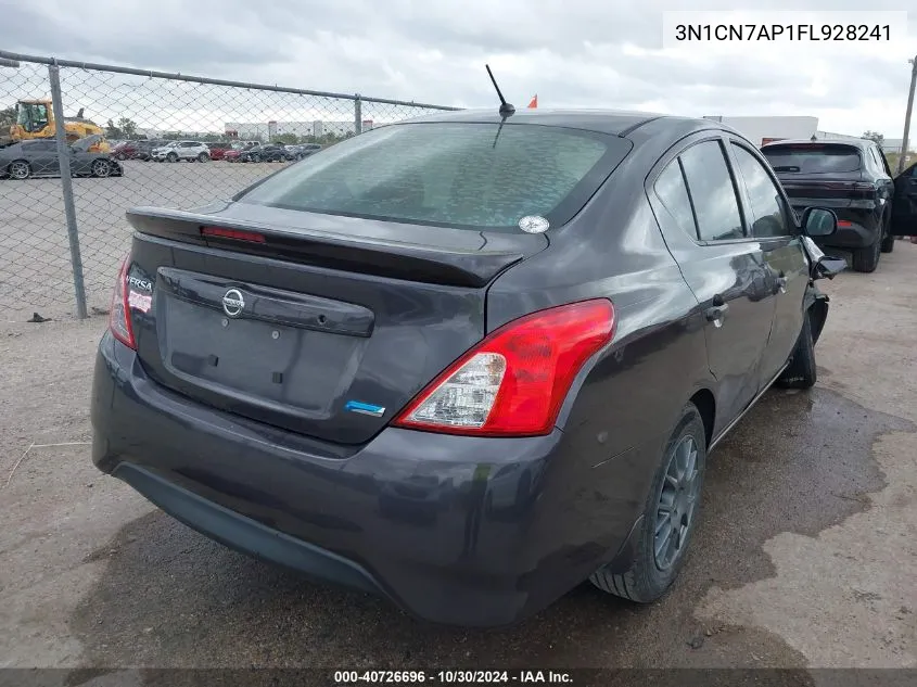 2015 Nissan Versa 1.6 S+ VIN: 3N1CN7AP1FL928241 Lot: 40726696