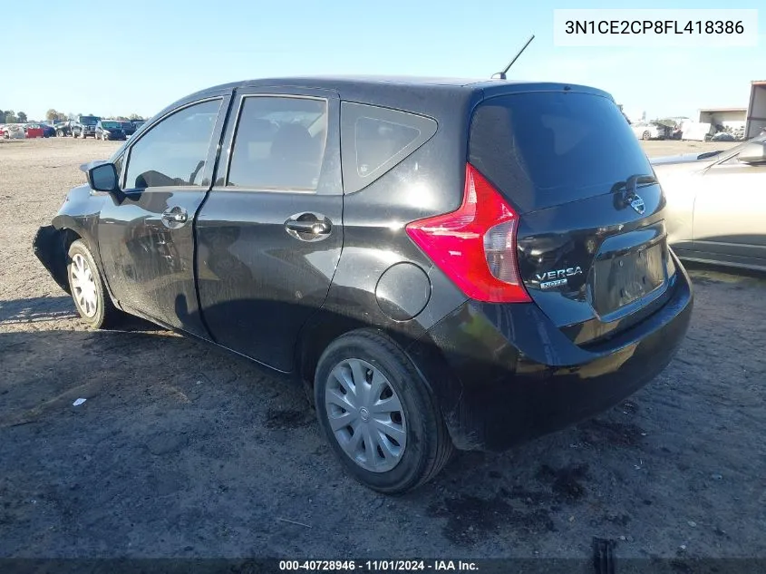 2015 Nissan Versa Note S (Sr)/S Plus/Sl/Sr/Sv VIN: 3N1CE2CP8FL418386 Lot: 40728946