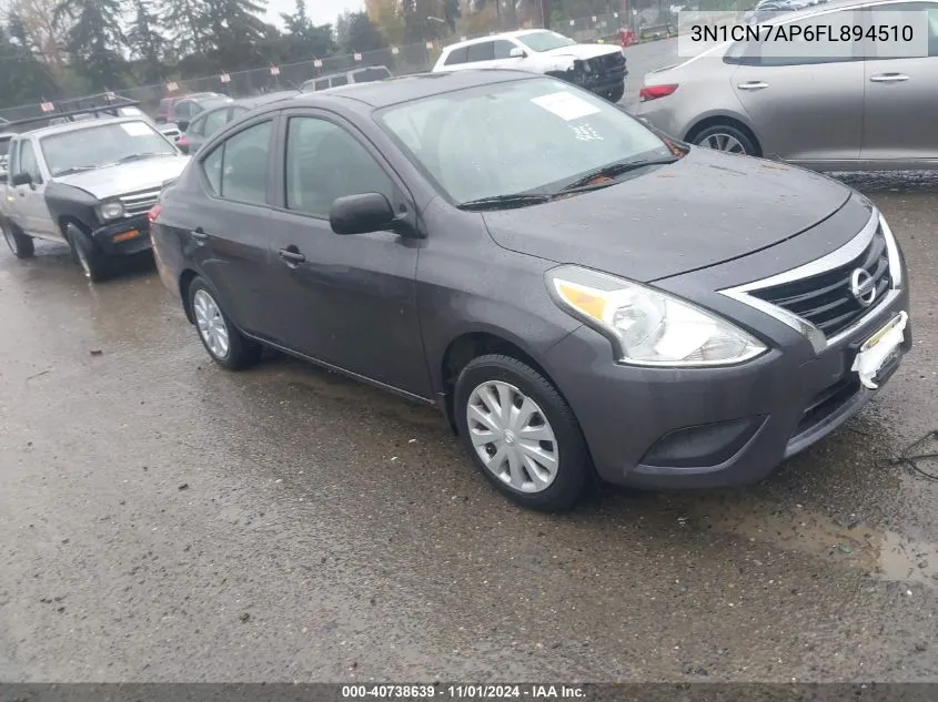 2015 Nissan Versa 1.6 S+ VIN: 3N1CN7AP6FL894510 Lot: 40738639