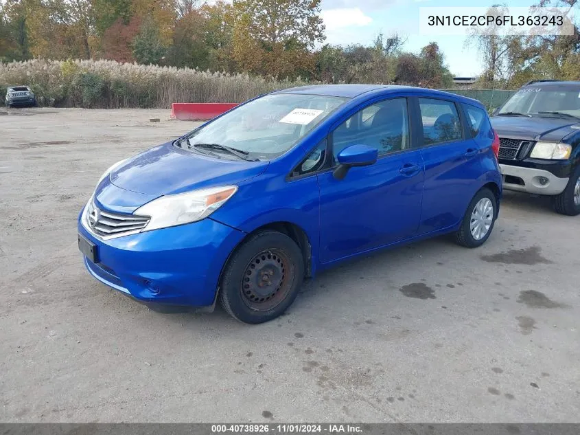 2015 Nissan Versa Note S (Sr)/S Plus/Sl/Sr/Sv VIN: 3N1CE2CP6FL363243 Lot: 40738926